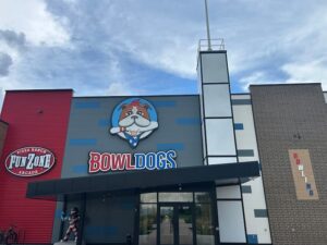 the front of the BowlDogs venue